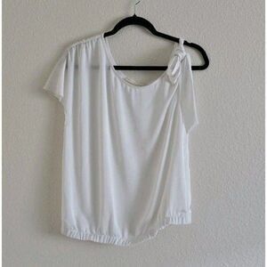 RAMY BROOK Carson White  On / Off Shoulder Silky Blouse Size M